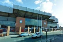 A football fan was stabbed five times following the FA Cup tie between Liverpool FC and Oldham Athletic.
