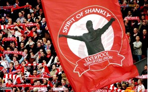 Spirit of Shankly banner on the Kop © Trinity Mirror