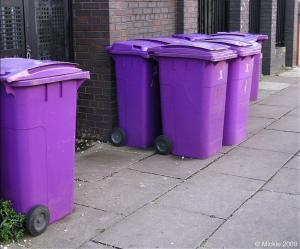Liverpool's famous purple wheelie bins © Mickle2009/CreativeCommons/Flickr