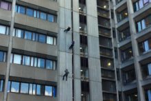 Daredevil abseilers took the plunge at the Royal Liverpool Hospital to raise money for the institution's critical care units.