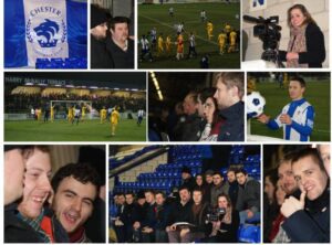 JMU Journalism Sports class live match exercise at Chester FC