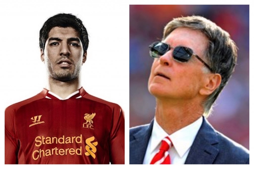 Luis Suarez © Liverpool FC; Liverpool owner John W Henry © Trinity Mirror