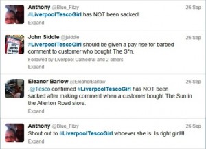A snapshot of Twitter reaction to the #LiverpoolTescoGirl uproar