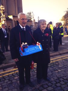 Ken Jenkins with wife Joyce has handed out poppies for 10 years. Pic by Gemma Sherlock