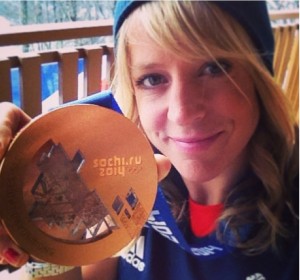 GB snowboarder Jenny Jones shows off her Sochi bronze medal © Jenny Jones/Instagram