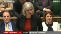 Home Secretary Theresa May was unable to confirm or deny if families of Hillsborough victims were put under surveillance.