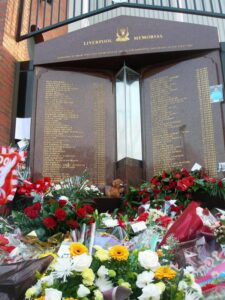 Hillsborough memorial at Anfield. Pic by JMU Journalism