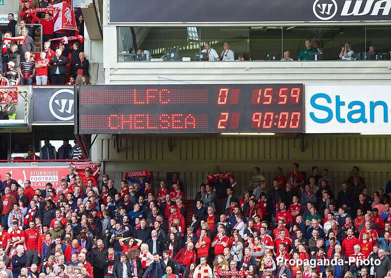 Liverpool's 2-0 defeat at home to Chelsea may prove decisive. Pic © David Rawcliffe/Propaganda