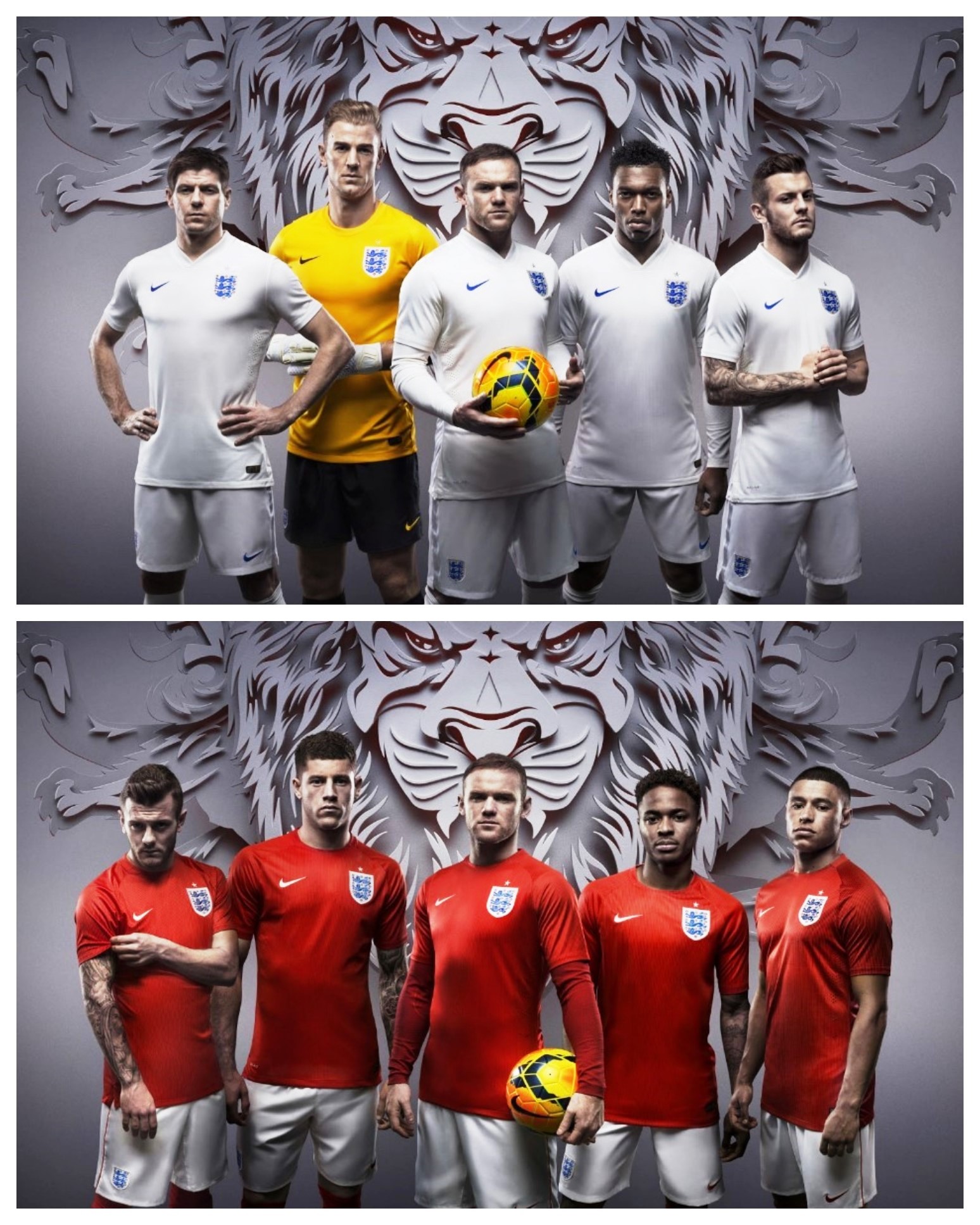 England 2014 World Cup home and away kits © Nike/Football Association