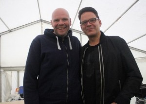Tom Kerridge with Rossie from Radio City at the Liverpool Food & Drink Festival.  Pic © JMU Journalism 
