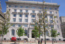 The Cunard Building is at the centre of a political row, after the city council installed 10 taps - which retail at £3,500 each - into new offices.