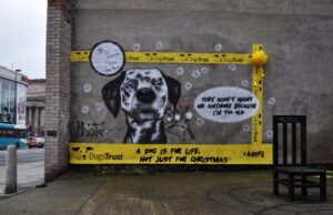 Mural on London Road for new campaign © Dogs Trust