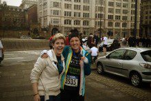 A Wirral woman is competing in the London Marathon after her close friend was diagnosed with blood cancer.