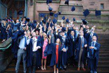 A rainy day failed to dampen the spirits of the Class of 2015 students as they celebrated graduation day in Liverpool.