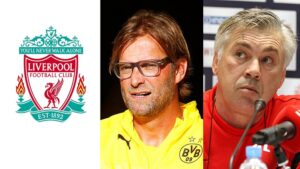 Names in the frame for the Liverpool manager's job: Jurgen Klopp and Carlo Ancelotti. Pics © Wikimedia Commons; Klopp by Tim Reckmann; Ancelotti by Mohan