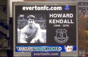 Everton pay their respects to Howard Kendall. Screengrab from BBC Sport 
