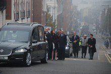 Around 2,000 mourners, including up to a thousand UK policemen and women, paid tribute to PC Dave Phillips at his cathedral funeral.