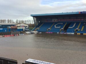 Carlisle United's flooded stadium ©Josh Halliday
