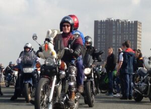 Motorcyclists line up ahead of Wirral Egg Run. Pic by Lewis Price © JMU Journalism 