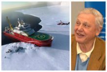 Sir David Attenborough visited Birkenhead at a ceremony for the construction of a giant polar vessel named in his honour.
