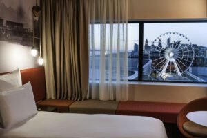 The Pullman Hotel overlooking over the wheel of Liverpool. Pic © Pullman Hotel 
