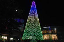 Scousers were urged to ‘Get Christmassy’ as the Liverpool One Christmas tree was illuminated to kick-off the festive period.