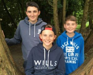 Will with his brothers Thomas left and James middle © Nicola Hughes