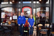 An Albert Dock chip shop has called on customers to name their newly sponsored guide dog puppy.
