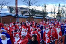 Thousands of Father Christmas lookalikes invaded town for the 14th annual Liverpool Santa Dash.