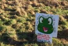 A campaigner is creating anonymous signs in an attempt to save a local country park.
