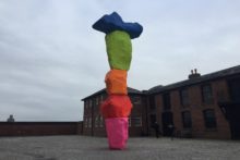 A new gravity-defying sculpture has been unveiled on Liverpool’s historic waterfront.