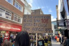 Protesters gathered in Liverpool to fight against misogyny and sexism to mark International Women's Day.