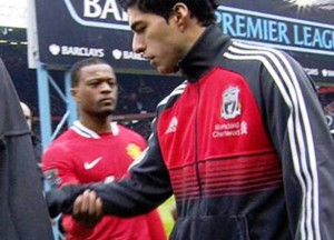 Luis Suarez was involved in a race row and handshake bust-up with Patrice Evra © Sky Sports