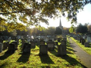 All Saints Church graveyard. Pic by JMU Journalism