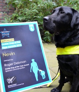 Rogers Guide dog Nevin which was attacked itself