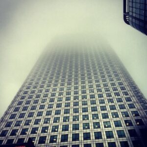 A daunting look up at The Sunday People offices at One Canada Square (c)Alice Kirkland