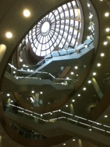 A view of the Central Library dome looking up from the ground floor