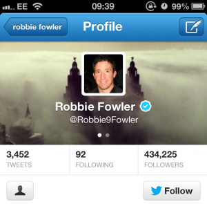 Robbie Fowler used Ida's fog picture on his Twitter profile page