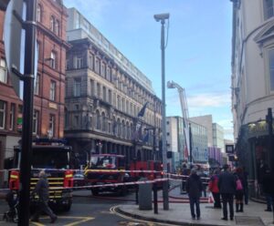 Fire crews at the scene of the Hard Day's Night Hotel fire in February. Pic Jill Mathews