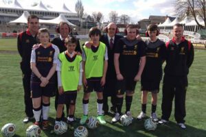 LFC former players Phil Neal and Alan Kennedy taking part in LFC Foundation Football for All scheme
