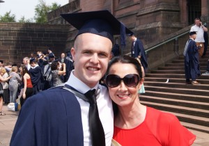 Joel Richards and his proud mum on JMU Journalism graduation day 2013
