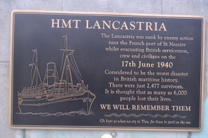 The plaque upon which the Cunard liner is outlined. Pic: Laura Ryder