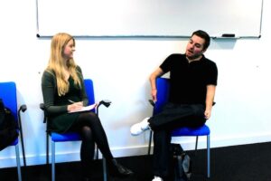 JMU Journalism's Lucy Bannister chats with Alex Brooker