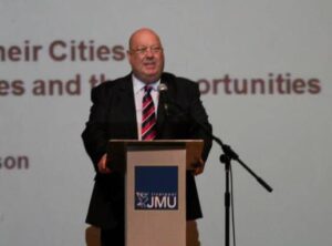 Liverpool Mayor Joe Anderson delivers the LJMU Roscoe Lecture. Pic by Jack Maguire