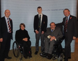 Tanni with the volunteer and founder of the Heswall Disabled Group and with the Lord Chancellor- pics by Gemma Sherlock 