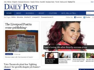 How the Liverpool Daily Post website broke the news © Trinity Mirror