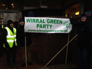 Wirral Green party show their support for residents. Pic by Gemma Sherlock 