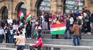 Demonstrators outside Lime Street Station. Pic © Kieran Etoria-King / JMU Journalism