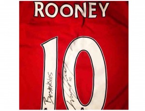 Signed shirt worn by Rooney in South Africa World Cup in 2010 © JMU Journalism 
