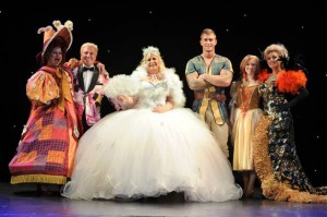 Thelma alongside the rest of the cast of the Epstein's annual pantomime. Pic © The Epstein Theatre